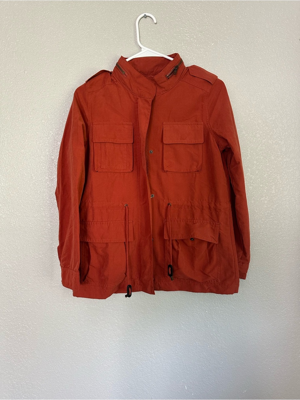 NWT Love Tree Orange Long Sleeve Zippered Utility Jacket